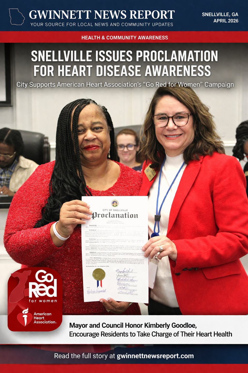 Snellville Fights Heart Disease: Go Red for Women Awareness Day
