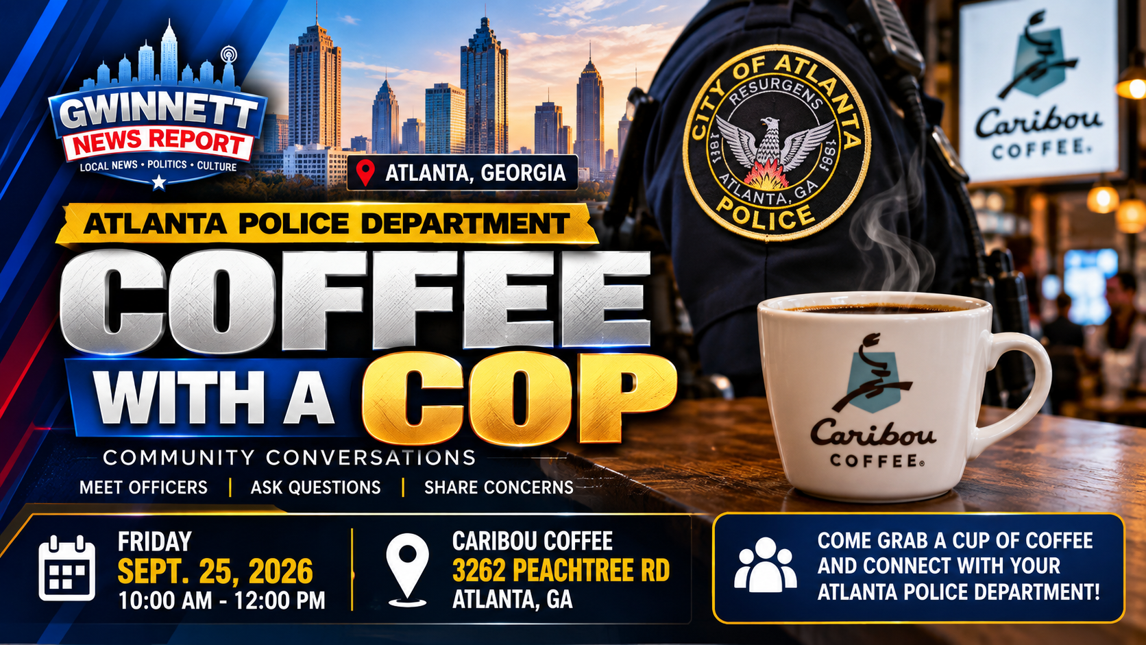 Atlanta Police Invite Residents to “Coffee With a Cop” in Zone 2
