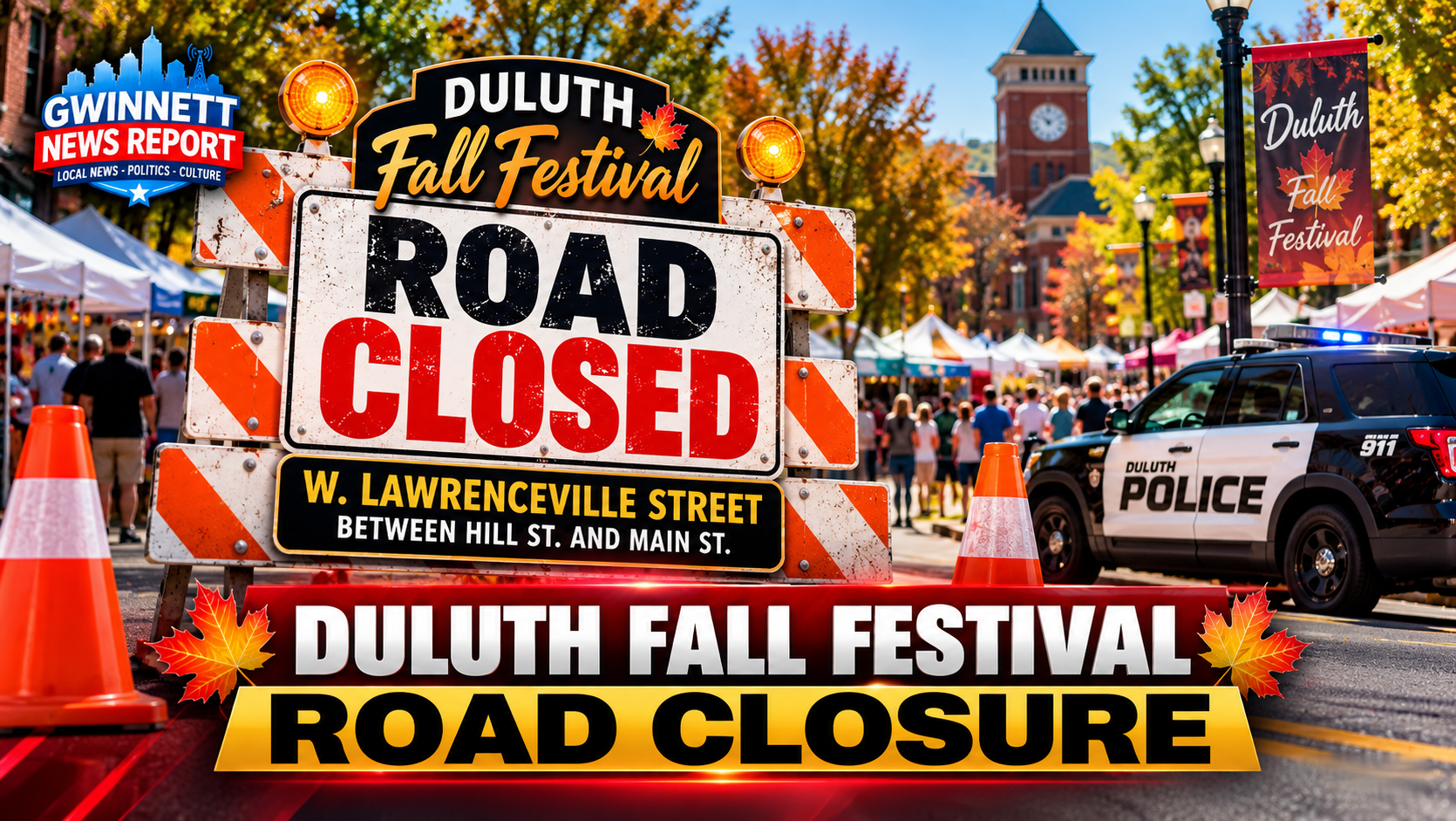 W. Lawrenceville Street to Close Ahead of Duluth Fall Festival